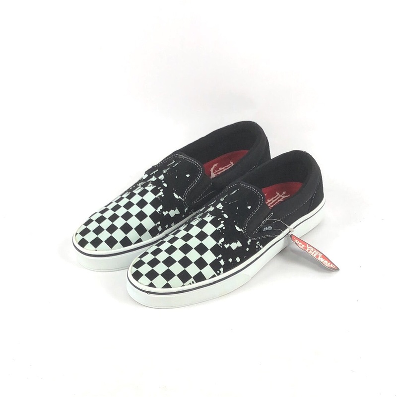 Vans TNT III Slip On Splat Checks/Black/White US Mens Shoes