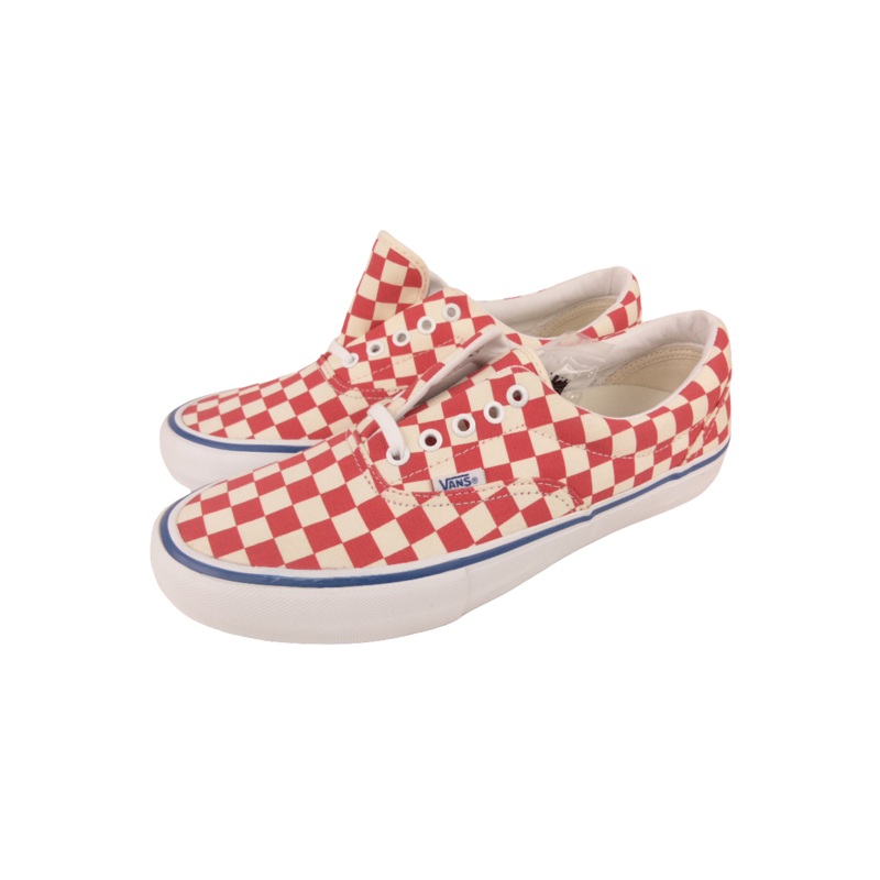 Vans Era Pro Checkerboard White Blue Red Mens Size 9.5 Shoes