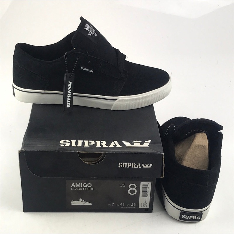 Supra Amigo Black Suede US Mens Size 8