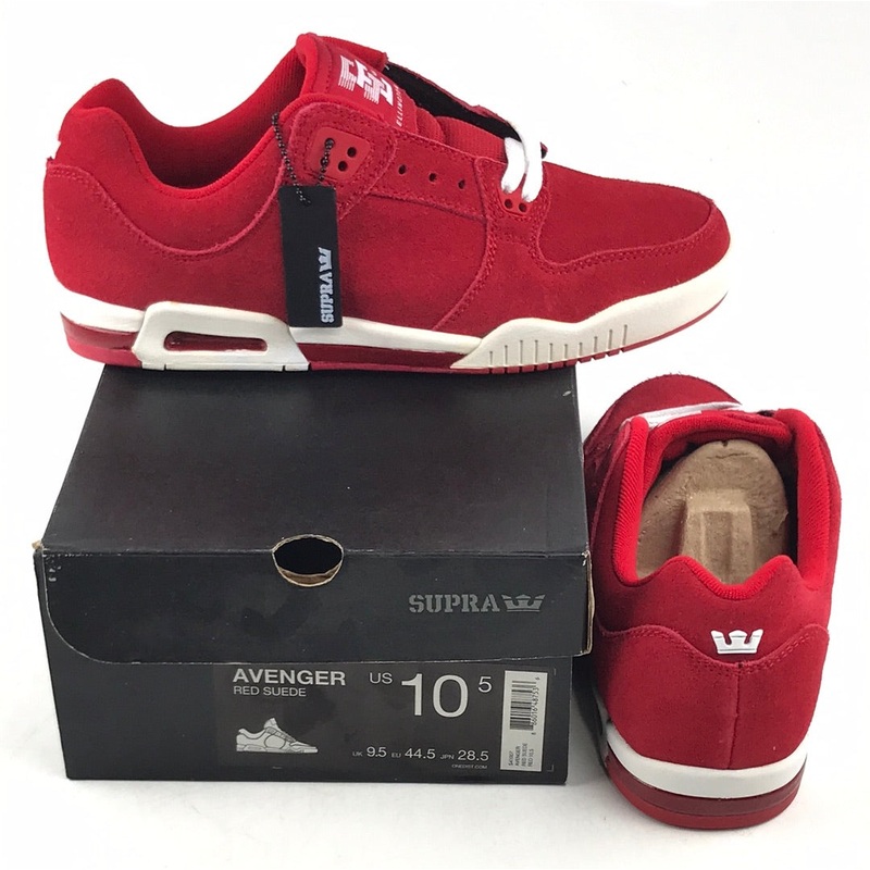 Supra Avenger Red Suede US Mens Size 10.5