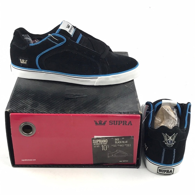 Supra Suprano Jim Greco Black/Blue US Mens Size 10.5