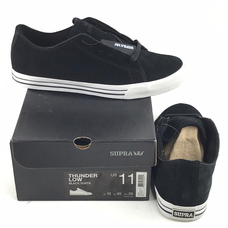 Supra Thunder Low Black Suede US Mens Size 11