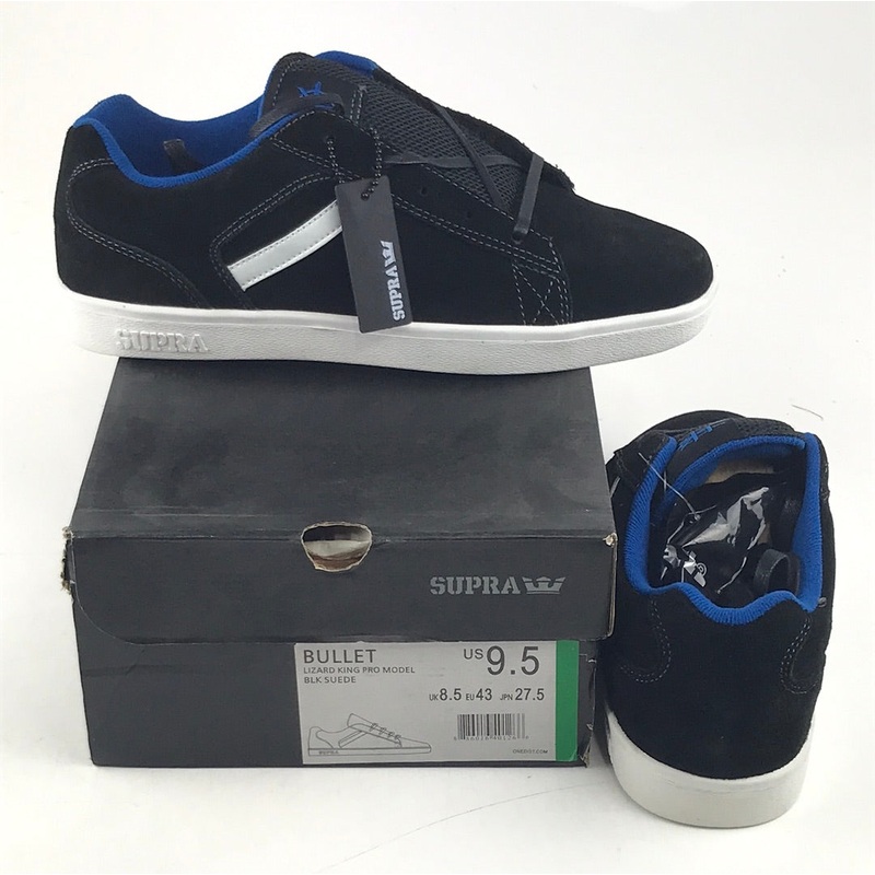Supra Lizard King Bullet BLK Suede US Mens Size 9.5