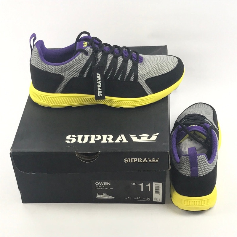 Supra Owen Black/Grey-Yellow US Mens Size 11