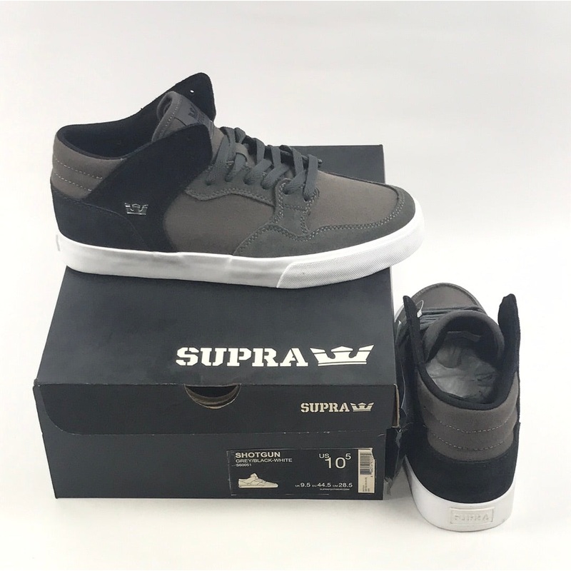 Supra Shotgun Grey/Black-White US Mens Size 10.5