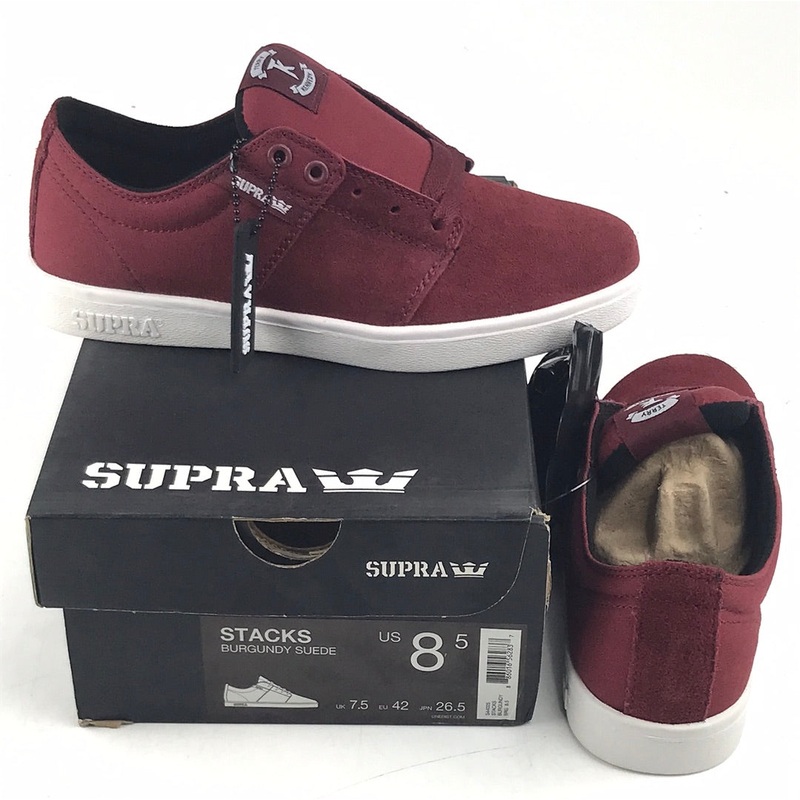 Supra Stacks Burgundy Suede US Mens Size 8.5