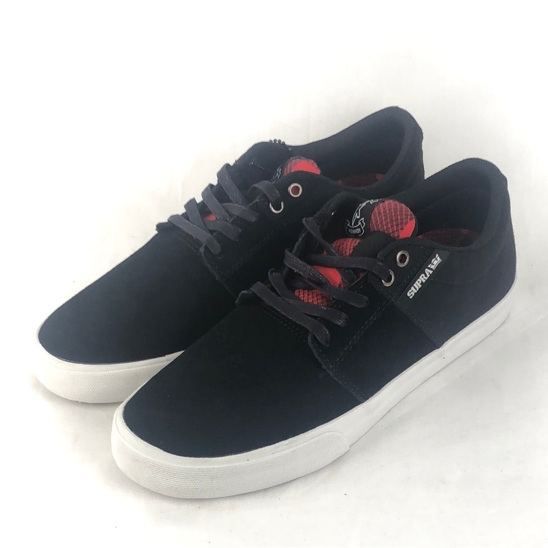 Supra Stacks Vulc  Black Buffalo Plaid White U.S. Mens Size 11