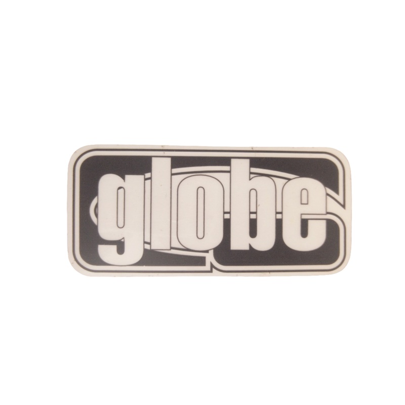 Globe Shoes G Logo Clear Black White 3.25" x 1.5" Vintage NOS Sticker