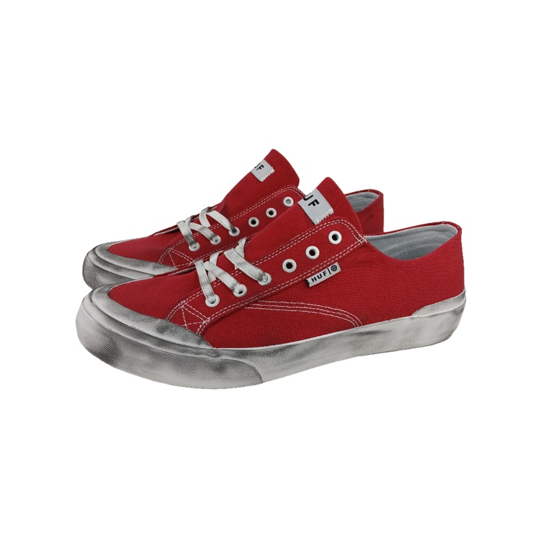 Huf Classic Lo Red Canvas VCPS005 Size 9.5 Shoes