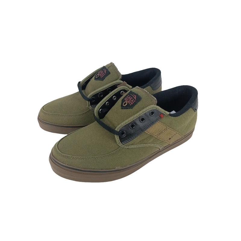 Lakai Belmont Olive Black Canvas Size 10 Shoes