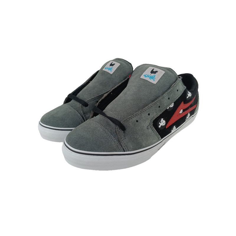 Lakai Coda X French Connection Grey Black Suede Print Size 11 Shoes