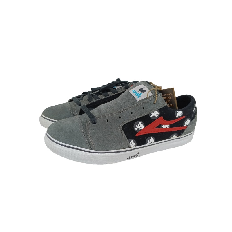 Lakai Coda X French Connection Grey Black Suede Print Size 9.5 Shoes