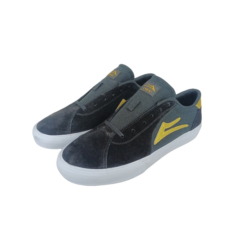 Lakai Flaco II Black Gold Suede Size 9 Shoes