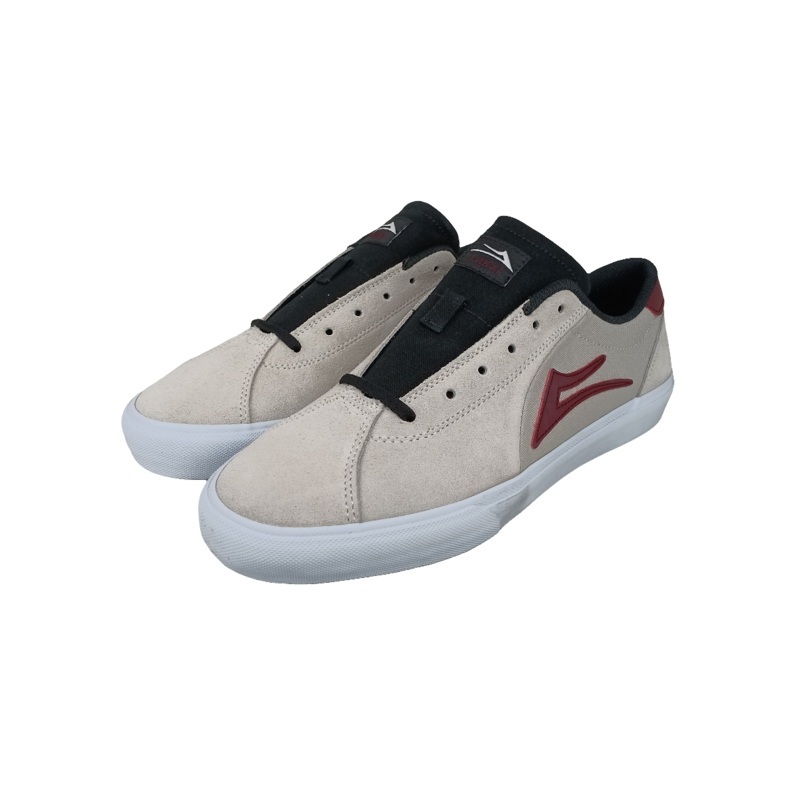 Lakai Flaco II White Burgundy Suede Size 9 Shoes
