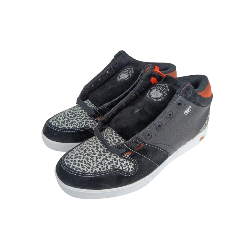 DVS Huf 5 Mid O.I. Keith Hufnagel Black Orange Suede Size 10 Shoes