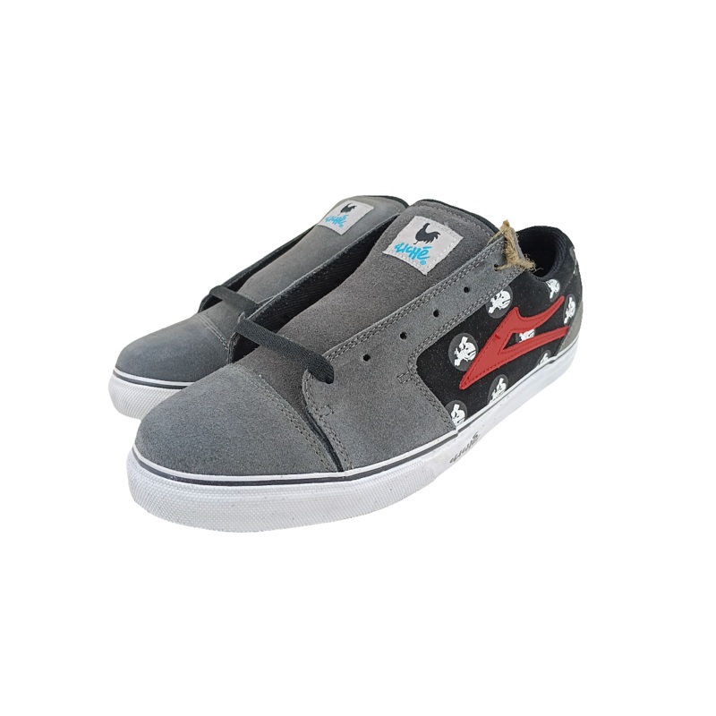 Lakai Coda French Connection Grey Black Suede Print Size 10 Shoes