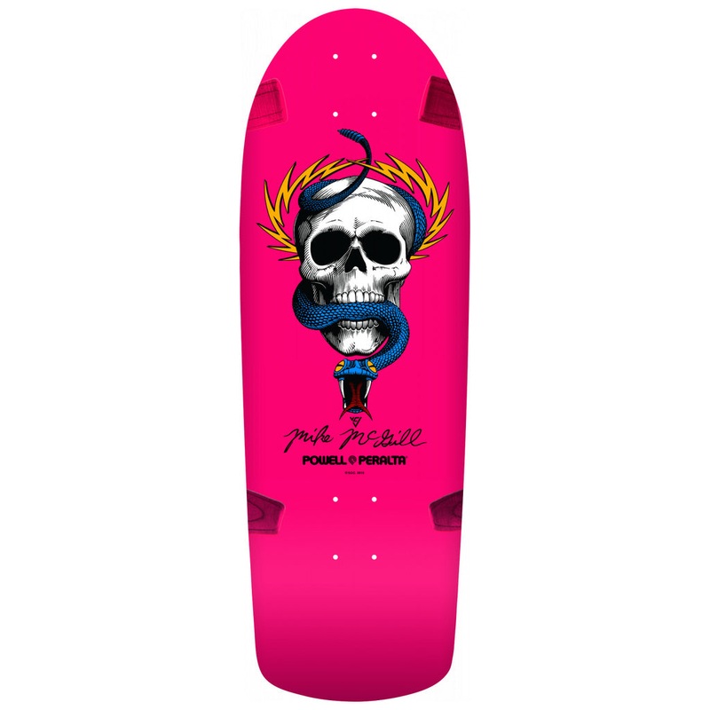 POWELL-PERALTA RETRO DECK - OG MCGILL SKULL & SNAKE HOT PINK (10")