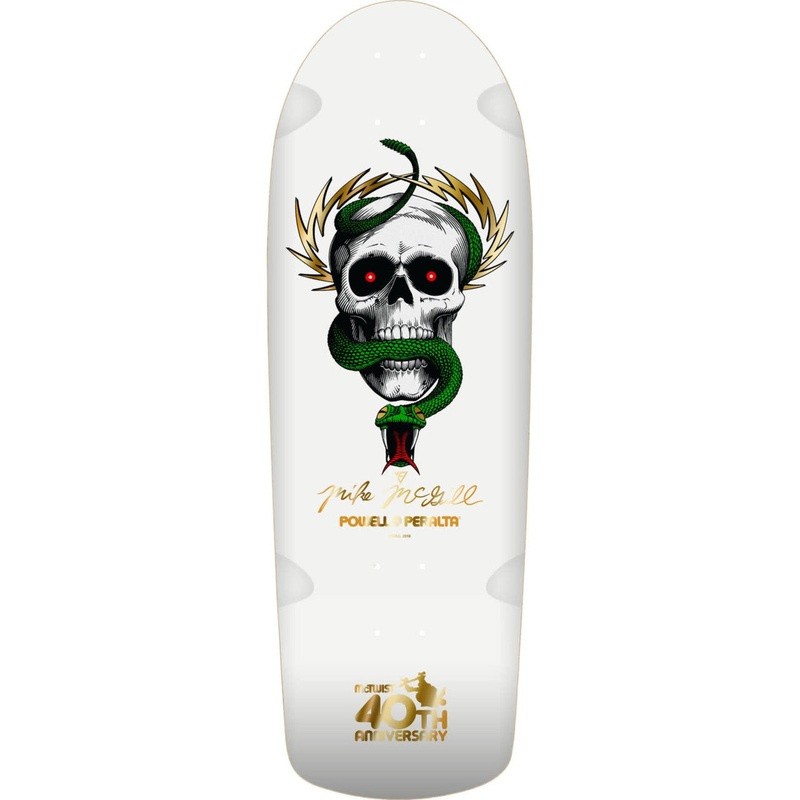 POWELL-PERALTA RE-ISSUE DECK OG MCGILL SKULL & SNAKE 40 YEAR ANNIVERSARY WHITE (10")