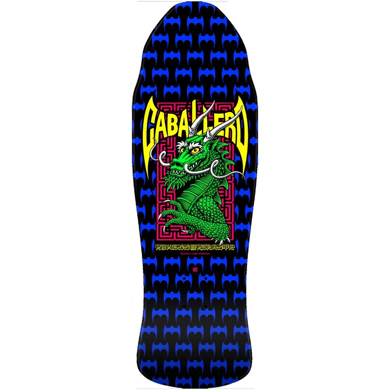 POWELL-PERALTA RETRO DECK - STEVE CABALLERO STREET CAB SPOON NOSE BLACK BLUE (9.625")