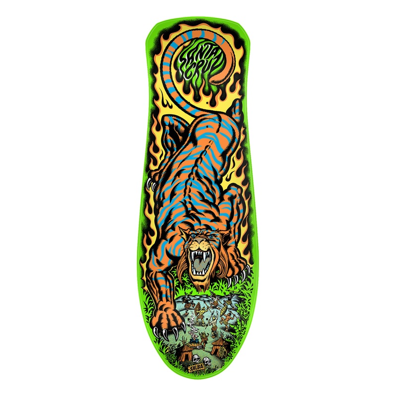 SANTA CRUZ REISSUE DECK SALBA TIGER GREEN DIP (10.3")